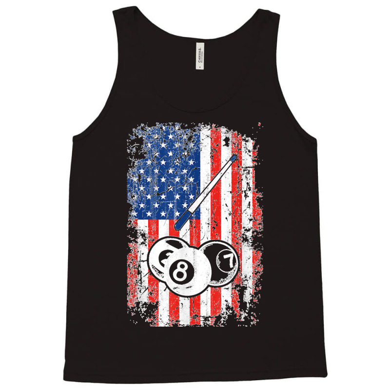 Billiards American Flag Cue Pool Balls Billiard Player Gift T Shirt Tank Top | Artistshot