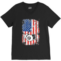 Billiards American Flag Cue Pool Balls Billiard Player Gift T Shirt V-neck Tee | Artistshot