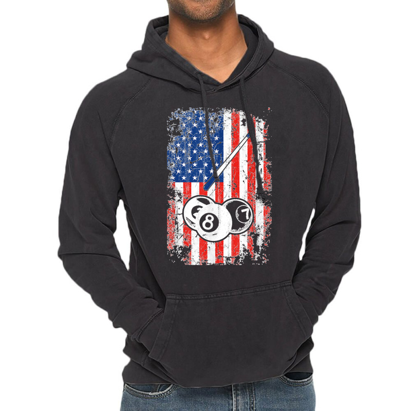 Billiards American Flag Cue Pool Balls Billiard Player Gift T Shirt Vintage Hoodie | Artistshot