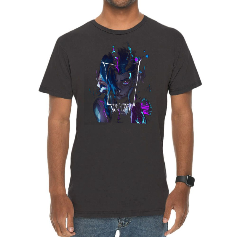 Arcane Wanted Jinx, Arcane Wanted Jinx Art, Arcane Wanted Jinx Vintage Vintage T-shirt | Artistshot