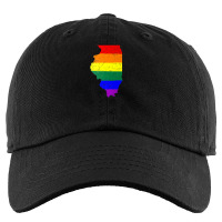 Illinois Silhouette Lgbt Pride Flag Kids Cap | Artistshot