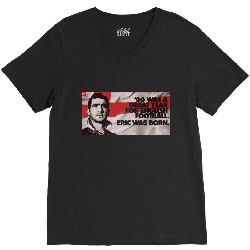 Eric Cantona, Eric Cantona Vintage, Eric Was Born, Eric Cantona Painti V-neck Tee | Artistshot