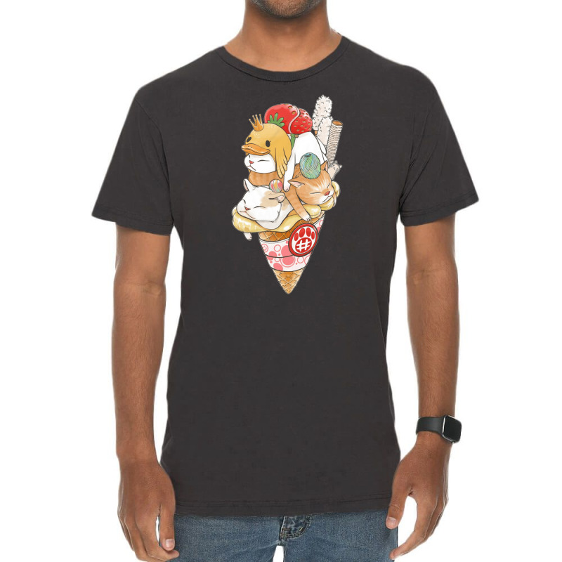 Icecream Cone Cat, Icecream Cone Cat Art, Icecream Cone Cat Vintage, I Vintage T-shirt | Artistshot