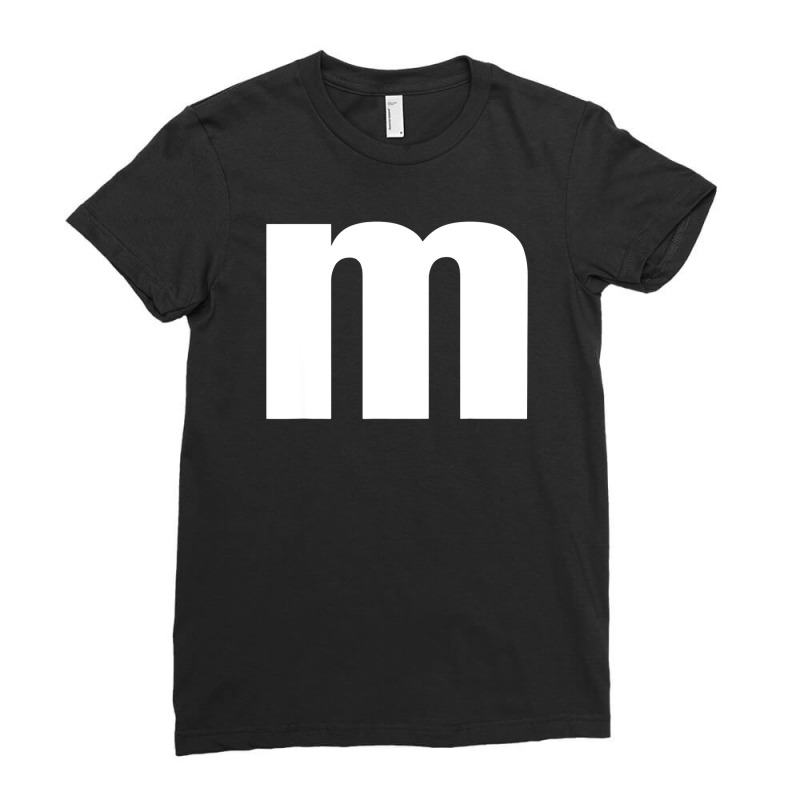 Letter M Groups Costume Matching For Halloween Or Christmas Ladies Fitted T-Shirt by Premium | Artistshot