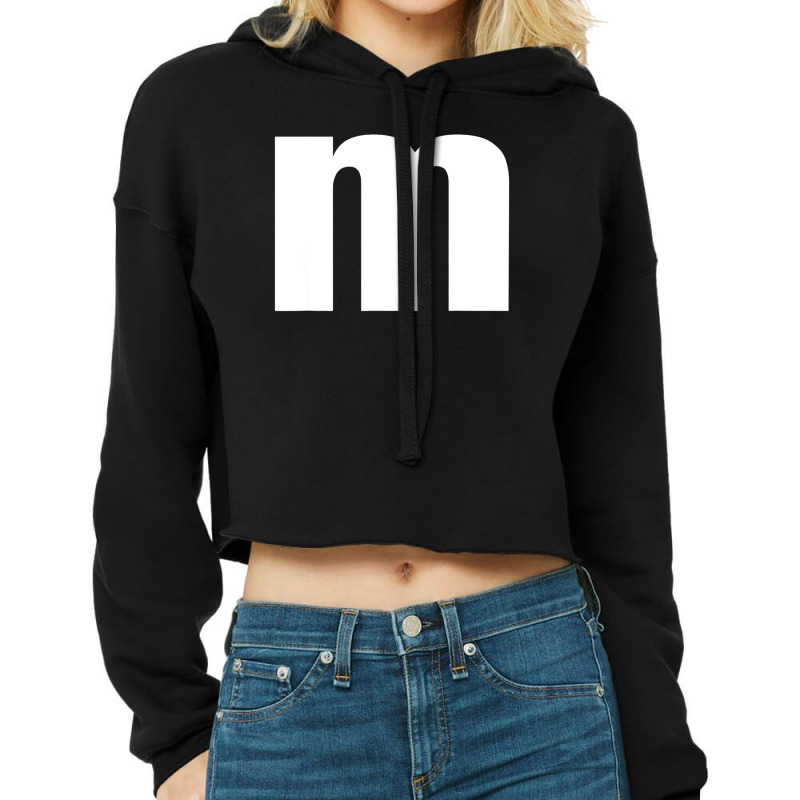 Letter M Groups Costume Matching For Halloween Or Christmas Cropped Hoodie by Premium | Artistshot