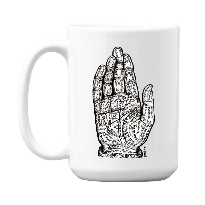 Chart Of The Hand, Palmistry, Chart, The Hand, Chart Of The Hand Vinta 15 Oz Coffee Mug by SHOPBEES | Artistshot