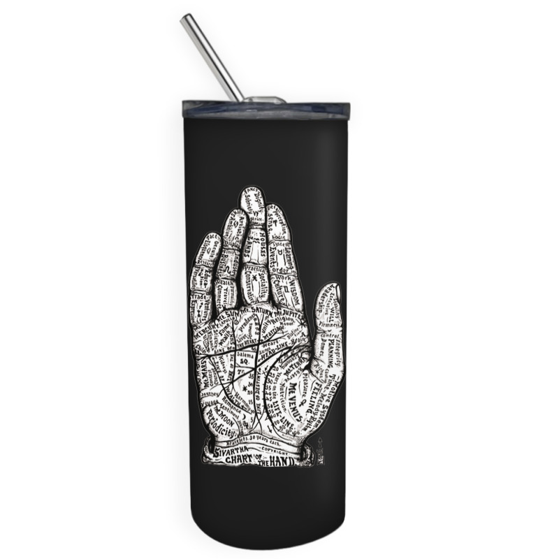 Chart Of The Hand, Palmistry, Chart, The Hand, Chart Of The Hand Vinta Skinny Tumbler by SHOPBEES | Artistshot