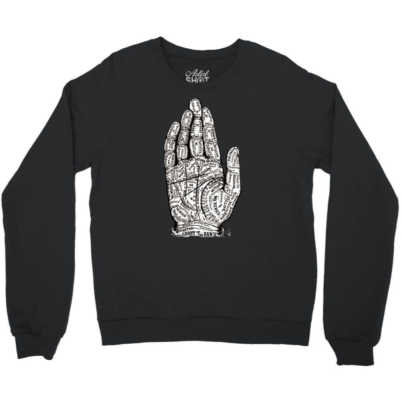 Chart Of The Hand, Palmistry, Chart, The Hand, Chart Of The Hand Vinta Crewneck Sweatshirt | Artistshot