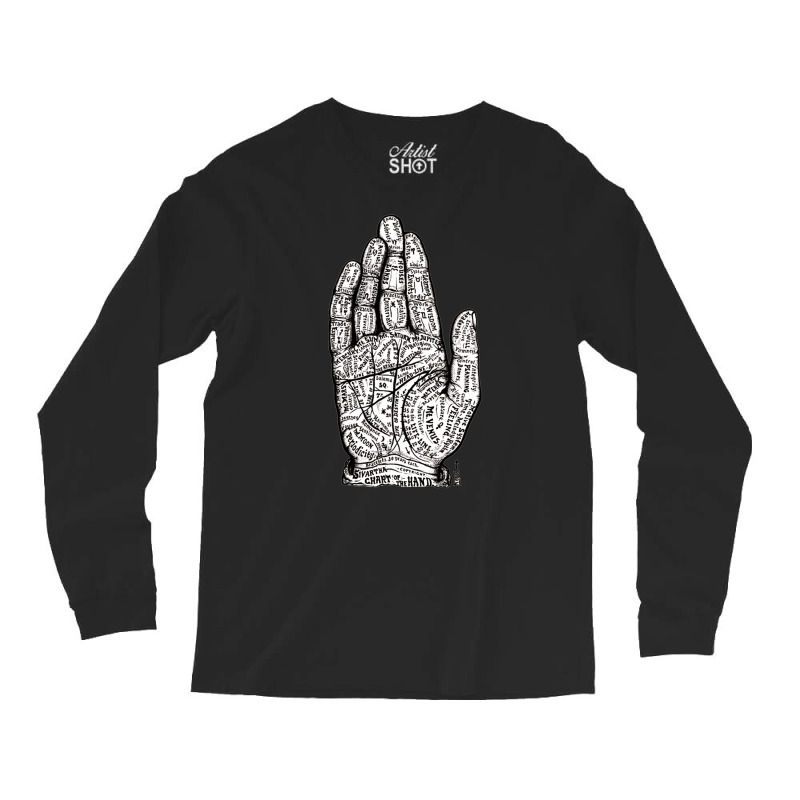 Chart Of The Hand, Palmistry, Chart, The Hand, Chart Of The Hand Vinta Long Sleeve Shirts | Artistshot