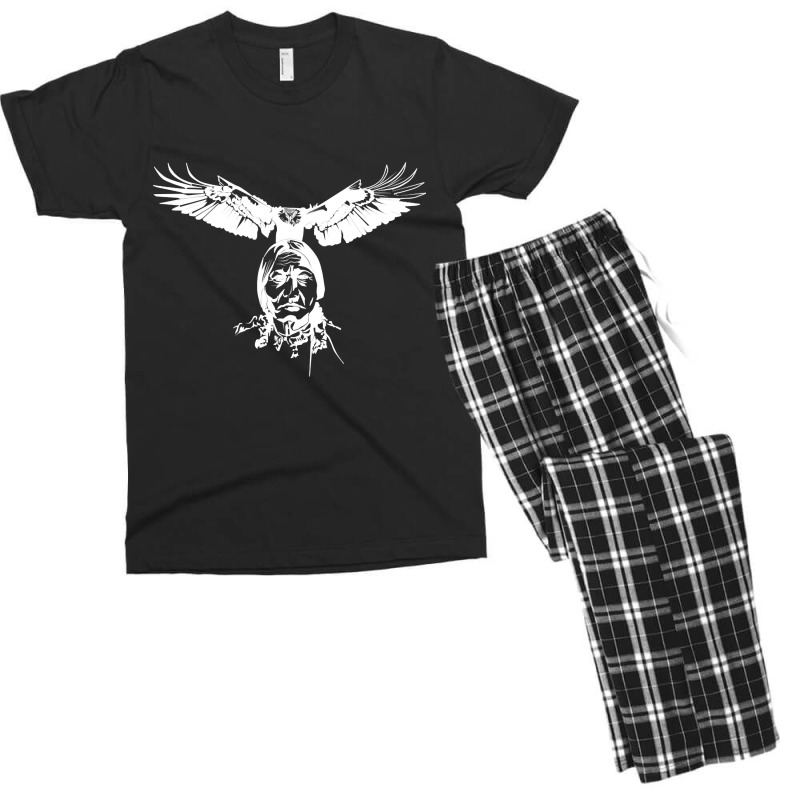 Sitting Bull Eagle, Sitting Bull Eagle Art, Sitting Bull Eagle Paintin Men's T-shirt Pajama Set | Artistshot