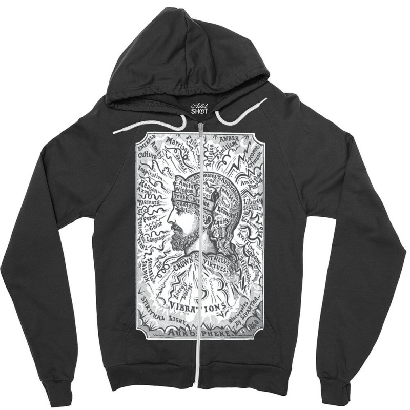 Chart Of Vibrations, Chart Of Vibrations Art, Chart Of Vibrations Vint Zipper Hoodie | Artistshot