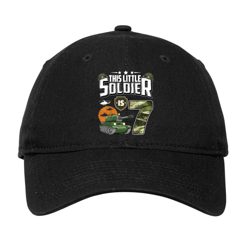 Kids 7 Year Old Soldier 7th Birthday Military Themed Camo Boys Adjustable Cap | Artistshot