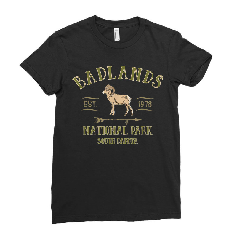 Badlands National Park South Dakota Bighorn Sheep Ladies Fitted T-Shirt by LorettaSharron | Artistshot