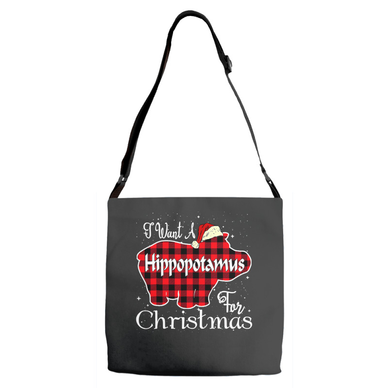 Hippopotamus I Want A Hippopotamus For Christmas Xmas Hippo 294 Hippo Adjustable Strap Totes | Artistshot