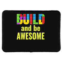 Build And Be Awesome Brick Builder Kids Block Set Builder Rectangle Patch | Artistshot