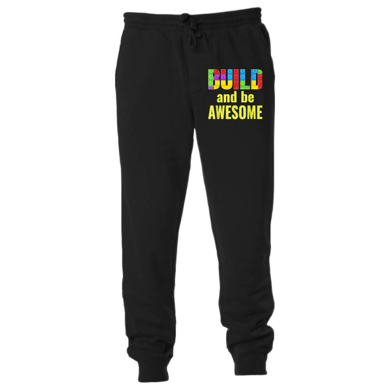 Build And Be Awesome Brick Builder Kids Block Set Builder Unisex Jogger | Artistshot