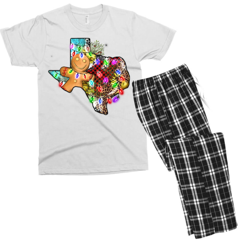 Christmas Texas Map Men's T-shirt Pajama Set | Artistshot