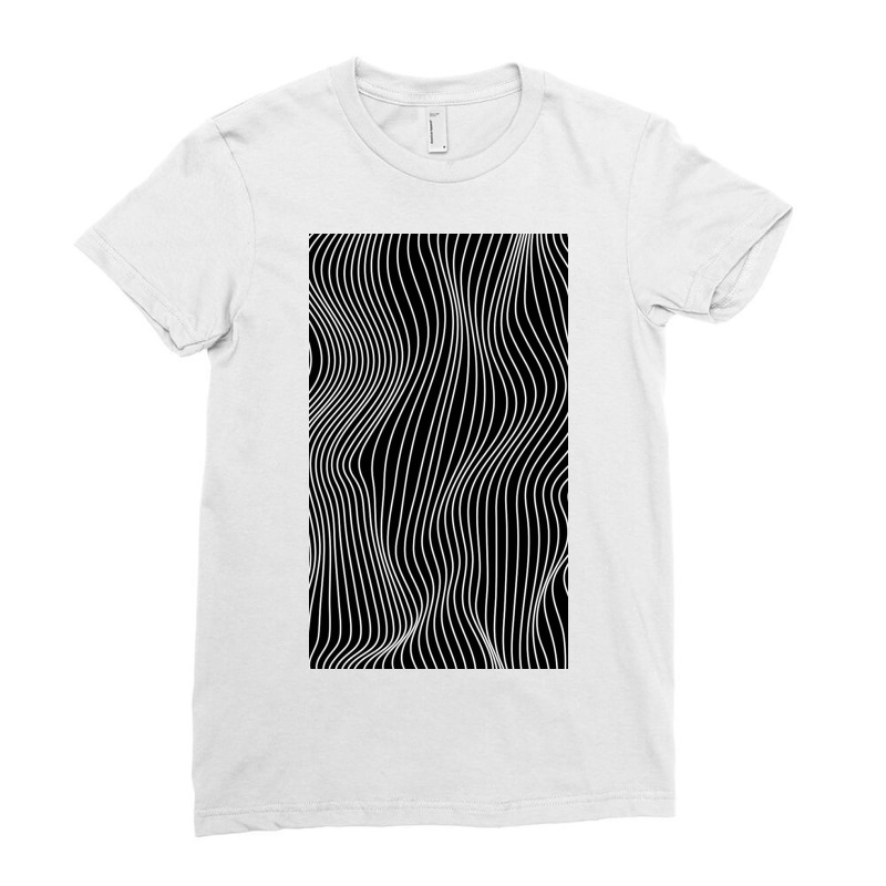 Optical Illusion Minimal Lines Ladies Fitted T-Shirt by Levinsonuhv | Artistshot