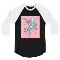 Dc, Supergirl Pastels, 3/4 Sleeve Shirt | Artistshot