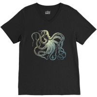 Octopus Cool Vintage Marine Biologist Ocean Sea Life 3 V-neck Tee | Artistshot