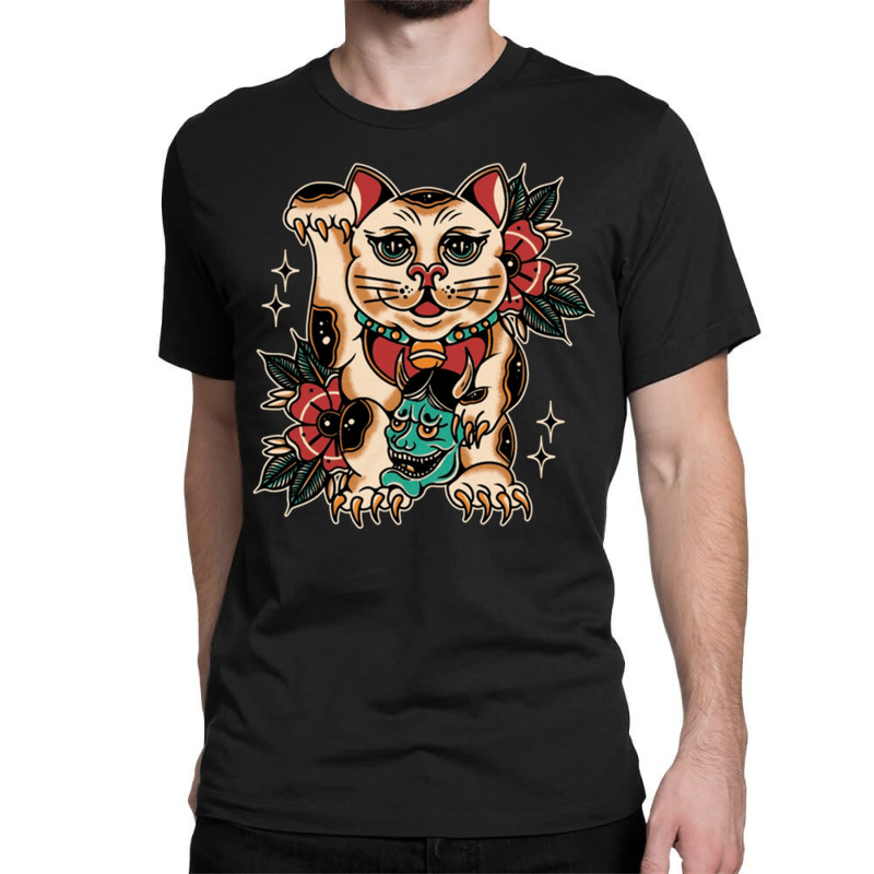 Lucky Cat, Lucky Cat Japan, Lucky Cat Art, Lucky Cat Painting, Lucky C Classic T-shirt | Artistshot