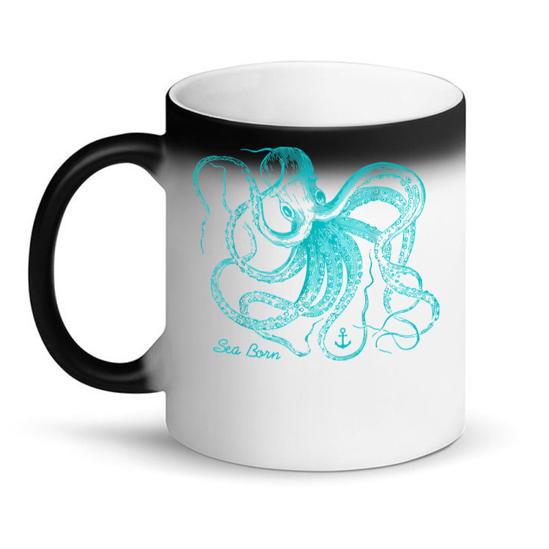 Octopus Cool Vintage Marine Biologist Ocean Sea Life 4 Magic Mug | Artistshot