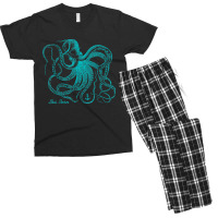 Octopus Cool Vintage Marine Biologist Ocean Sea Life 4 Men's T-shirt Pajama Set | Artistshot