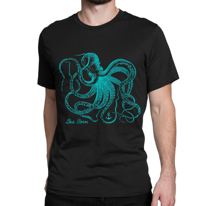 Octopus Cool Vintage Marine Biologist Ocean Sea Life 4 Classic T-shirt | Artistshot