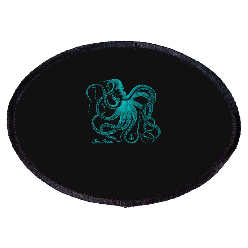 Octopus Cool Vintage Marine Biologist Ocean Sea Life 4 Oval Patch | Artistshot