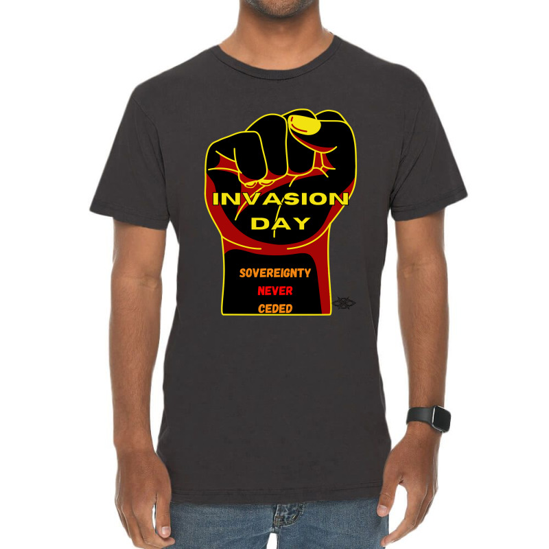 Invasion Day - Sovereignty Never Ceded Vintage T-Shirt by Mary Kiefe | Artistshot