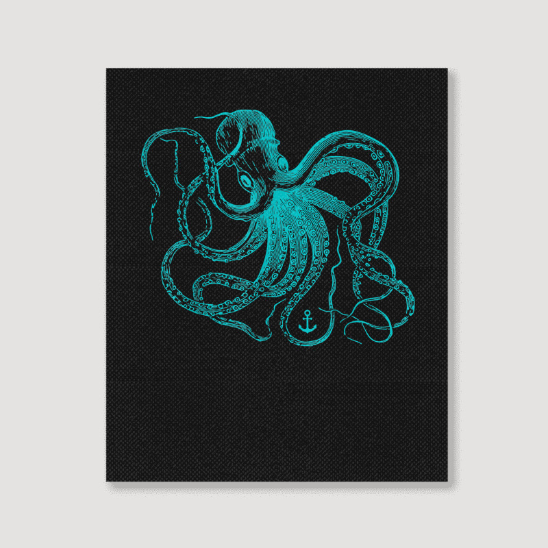 Octopus Cool Vintage Marine Biologist Ocean Sea Life 2 Portrait Canvas Print | Artistshot