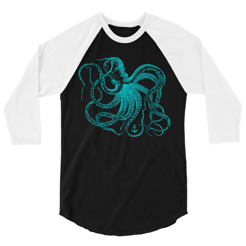 Octopus Cool Vintage Marine Biologist Ocean Sea Life 2 3/4 Sleeve Shirt | Artistshot