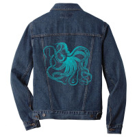 Octopus Cool Vintage Marine Biologist Ocean Sea Life 2 Men Denim Jacket | Artistshot