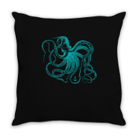 Octopus Cool Vintage Marine Biologist Ocean Sea Life 2 Throw Pillow | Artistshot