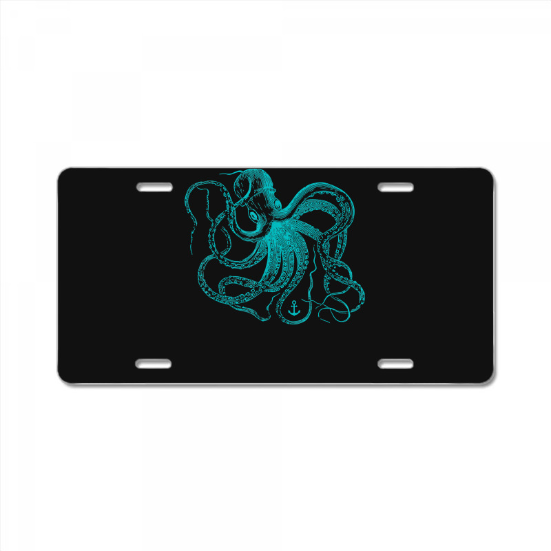 Octopus Cool Vintage Marine Biologist Ocean Sea Life 2 License Plate | Artistshot