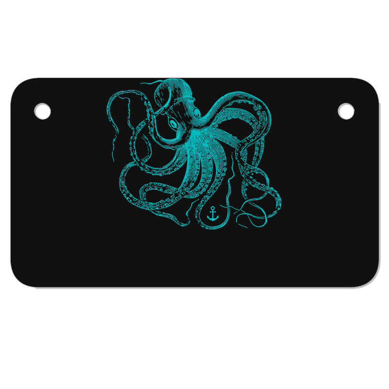 Octopus Cool Vintage Marine Biologist Ocean Sea Life 2 Motorcycle License Plate | Artistshot