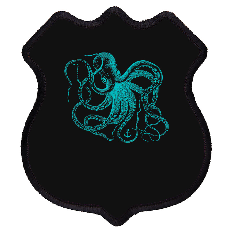 Octopus Cool Vintage Marine Biologist Ocean Sea Life 2 Shield Patch | Artistshot