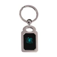 Octopus Cool Vintage Marine Biologist Ocean Sea Life 2 Silver Rectangle Keychain | Artistshot