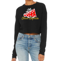 Cheer Captain Shirt, Red Megaphone Heart Flower Accent Cropped Sweater | Artistshot