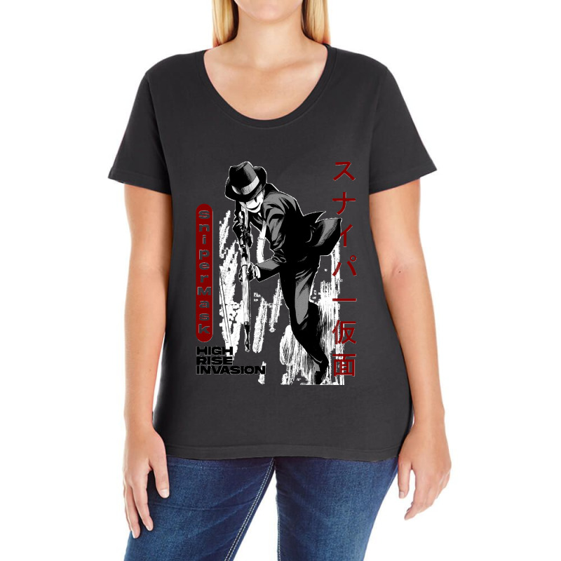 High Rise Invasion Sniper Mask Classic Ladies Curvy T-Shirt by cm-arts | Artistshot