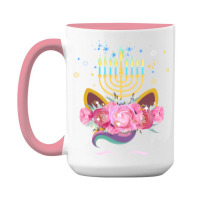 Cute Unicorn Face Hanukkah Gift T  Shirt Unicorn Face Hanukkah Funny H 15 Oz Coffee Mug | Artistshot