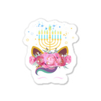 Cute Unicorn Face Hanukkah Gift T  Shirt Unicorn Face Hanukkah Funny H Sticker | Artistshot