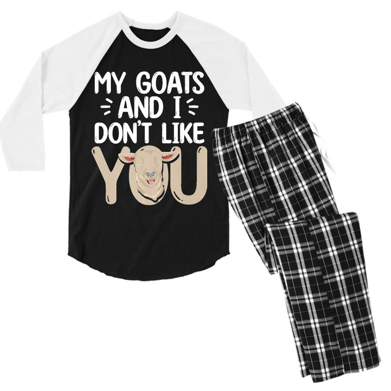 Farm Animal Lover Farmer Farming Funny Goat Premium Men's 3/4 Sleeve Pajama Set by cm-arts | Artistshot