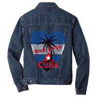 Kuba Eine Liebe Beunruhigte Kubanische Flagge Kubastolz Ich Liebe Kuba Men Denim Jacket | Artistshot