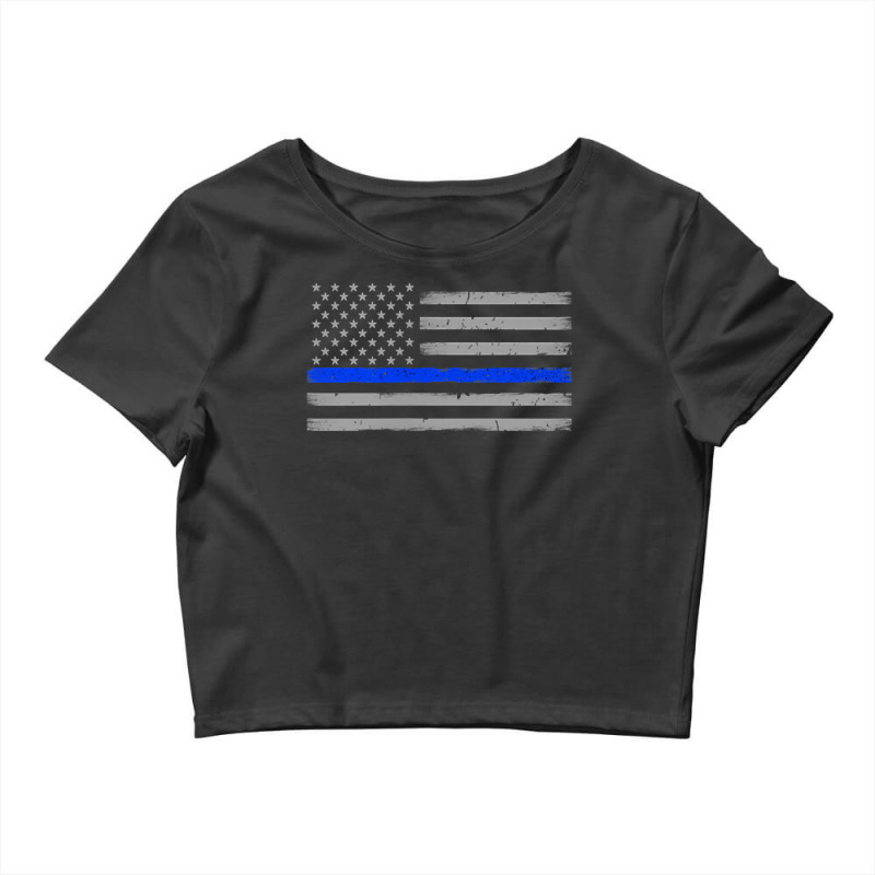 Blessed Are The Peacemakers Thin Blue Line Crop Top | Artistshot