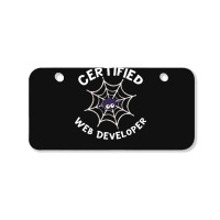 Halloween T  Shirt Certified Web Developer Halloween Spider In Web Tec Bicycle License Plate | Artistshot