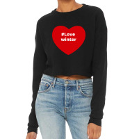 Love Winter, Hashtag Heart, Love Winter Cropped Sweater | Artistshot