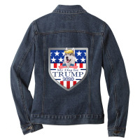 My Siberian Husky For Trump Ladies Denim Jacket | Artistshot