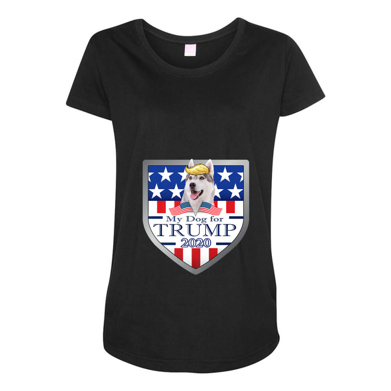 My Siberian Husky For Trump Maternity Scoop Neck T-shirt by SchurGershom | Artistshot