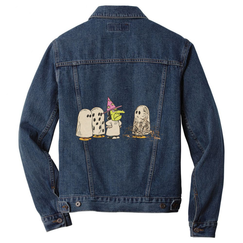 Peanuts Vintage Great Pumpkin Ghost Costumes Men Denim Jacket | Artistshot